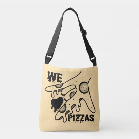 Wij houden van pizza's - Pizza Love - ASL ILY De O Crossbody Tas (Voorkant)
