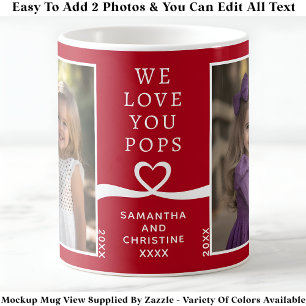 Wij houden van u Poppen 2 Foto Custom Red Modern P Koffiemok
