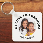 Wij houden van uw opa Custom Photo and Names White Sleutelhanger (Voorkant)