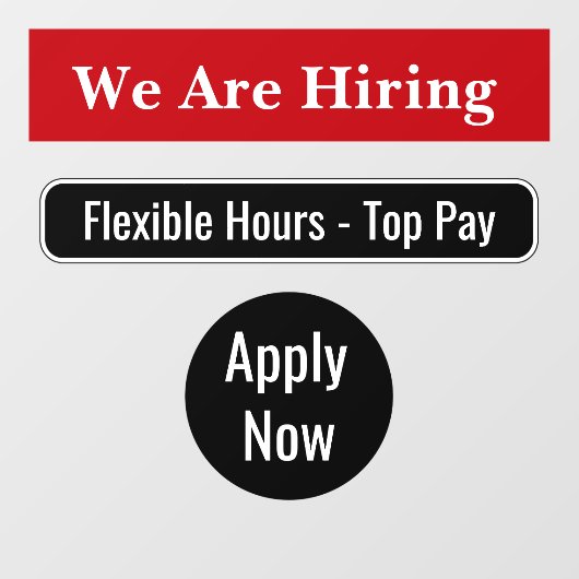 Wij huren het Venster van de Werkgelegenheid van h Raamsticker (Vel)