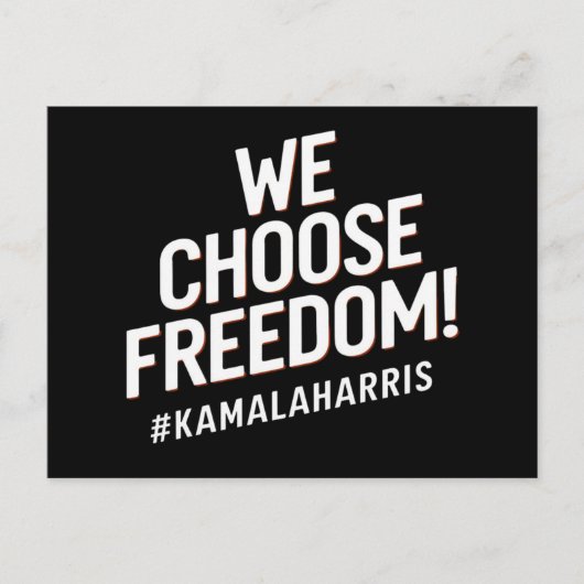 Wij kiezen voor Freedom Kamala Harris 2024 Briefkaart (Voorkant)