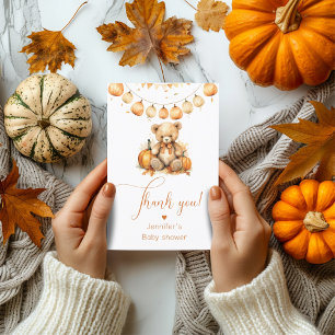 Wij kunnen herfst baby shower bedankpas bearly wac kaart