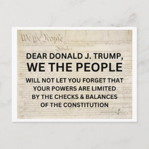 Wij mensen beperken de macht van Trump Briefkaart