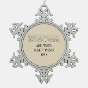 Wij mensen zijn Pissed Constitution Snowflake Tin Sneeuwvlok Ornament