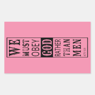 wij moeten God eerder gehoorzamen dan mensen Hande Rechthoekige Sticker