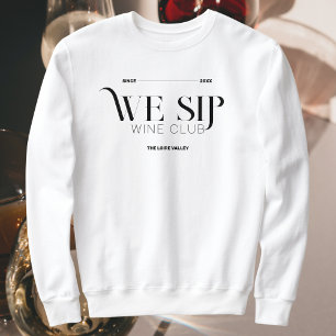 Wij nippen wijn club aangepaste crest leden trui