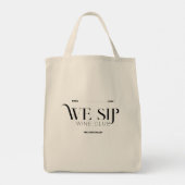 Wij nippen Wine Club Custom Crest Wine Canvas tas (Achterkant)