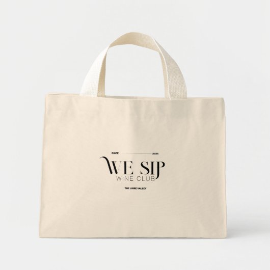 Wij nippen Wine Club Custom Crest Wine Mini Tote Bag (Voorkant)