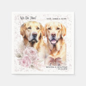 Wij ook Labradors Retriever Bloemenhond Bruiloft Servet (Voorkant)