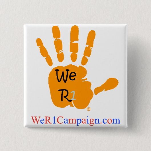 Wij R1 Oranje hand Button (Voorkant)