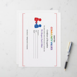  Wij Respecteren Elkaar Certificaat Briefpapier Briefhoofd
