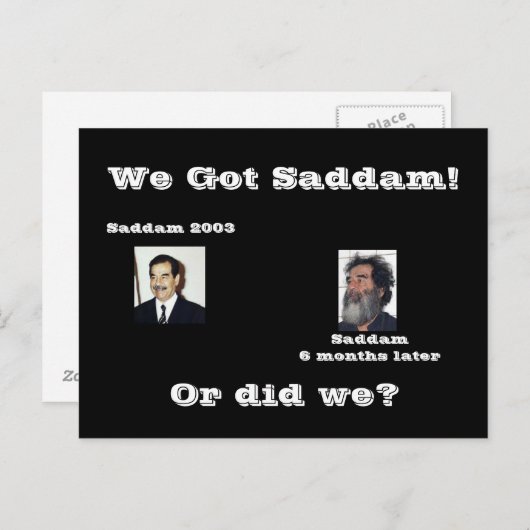 Wij Saddam. of wel ? Briefkaart (Voorkant / Achterkant)