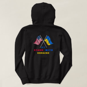 Wij staan met de vlag van Oekraïne USA en de vlag Hoodie