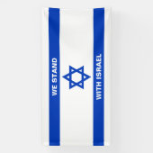 Wij staan met Israël aangepaste tekst Israël vlag Spandoek (Verticaal)