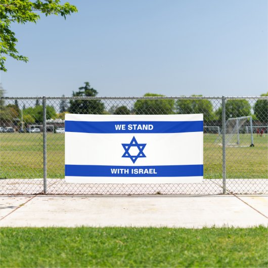 Wij staan met Israël aangepaste tekst Israël vlag Spandoek (Insitu)