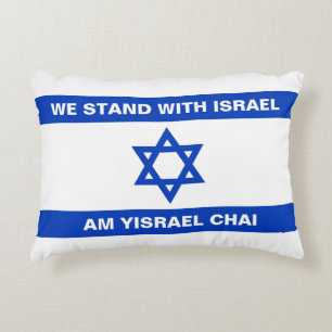 Wij staan met Israel Am Yisrael Chai Israel vlag Accent Kussen