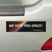 Wij stemmen voor de ruimte! bumpersticker (Op auto)