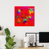 Wij steunen diversiteit, hart abstract poster (Thuiskantoor)