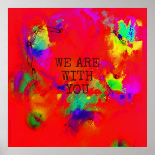 Wij steunen diversiteit, hart abstract poster