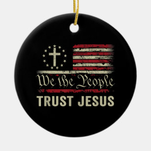 Wij The People Trust Jesus - Verenigde Staten - Ch Keramisch Ornament