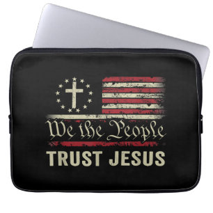 Wij The People Trust Jesus - Verenigde Staten - Ch Laptop Sleeve