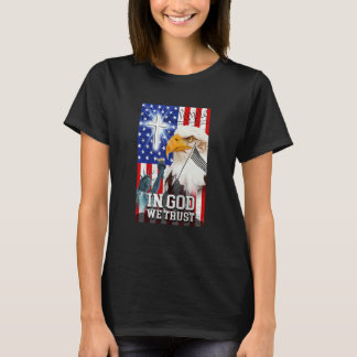 Wij vertrouwen op het volk Christelijk Cross Amer T-shirt