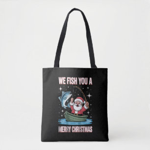 Wij vissen u een vrolijk Kerstmis Visser Vissen Ke Draagtas