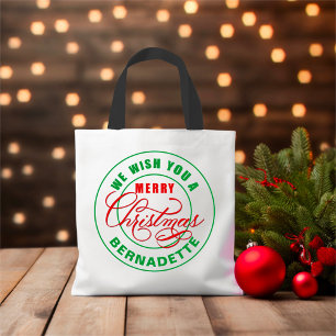 Wij wensen jullie een vrolijk kerstfeest Aangepast Draagtas