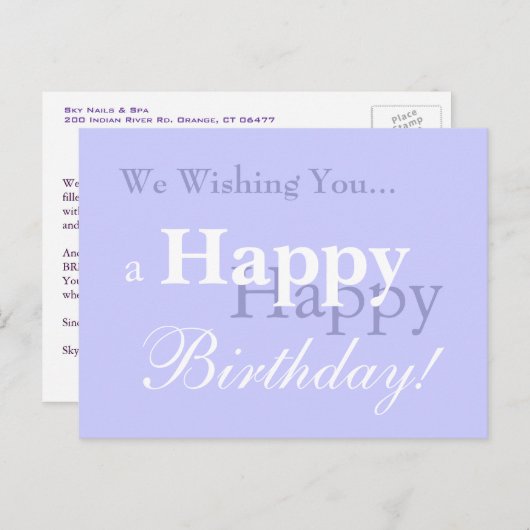 Wij wensen u... een fijne verjaardag! briefkaart (Voorkant / Achterkant)