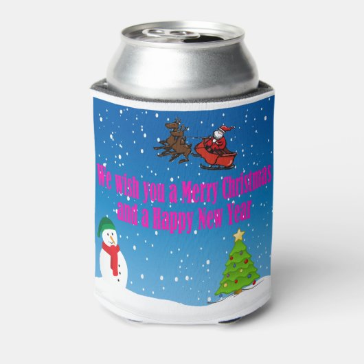 Wij wensen u een prettig kerstfeest en een gelukki blikjeskoeler (Blikje Achterkant)