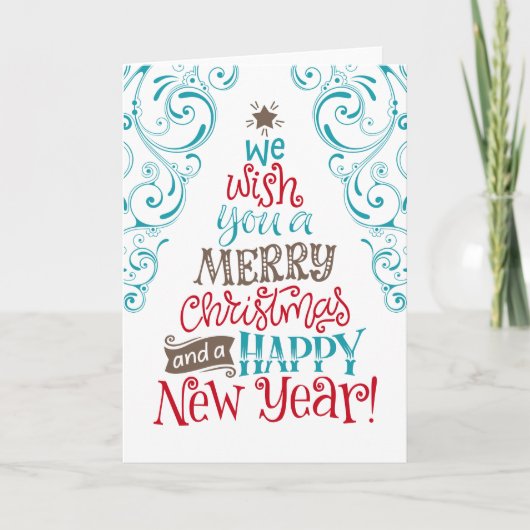 Wij wensen u een prettig kerstfeest en een gelukki kaart (Voorkant)