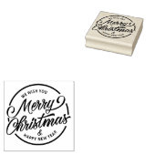 Wij wensen u een prettig kerstfeest en gelukkig ni 	rubberstempel (Gestempeld)