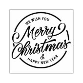 Wij wensen u een prettig kerstfeest en gelukkig ni 	rubberstempel (Afrduk)