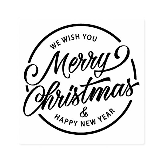 Wij wensen u een prettig kerstfeest en gelukkig ni rubberstempel (Afrduk)