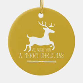 Wij wensen u een prettige kerstdag | Goud Keramisch Ornament