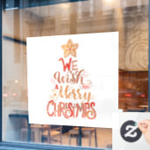 Wij wensen u een prettige kerstdag raamsticker (Cafe Raam)