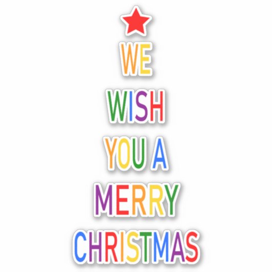 Wij wensen u een prettige kerstdag sticker (Voorkant)