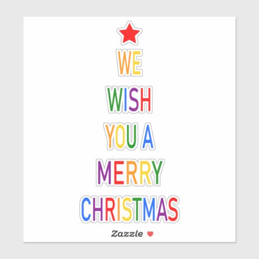 Wij wensen u een prettige kerstdag sticker (Vel)