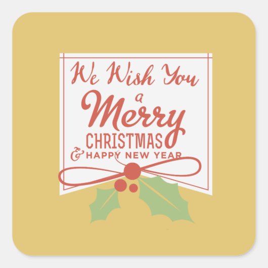 Wij wensen u een prettige kersttactiek vierkante sticker (Voorkant)