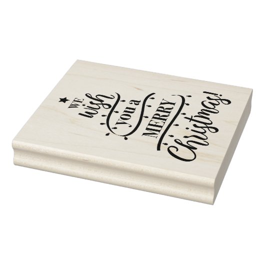 Wij wensen u een vrolijk kerstboomontwerp 	rubberstempel (Stempel)