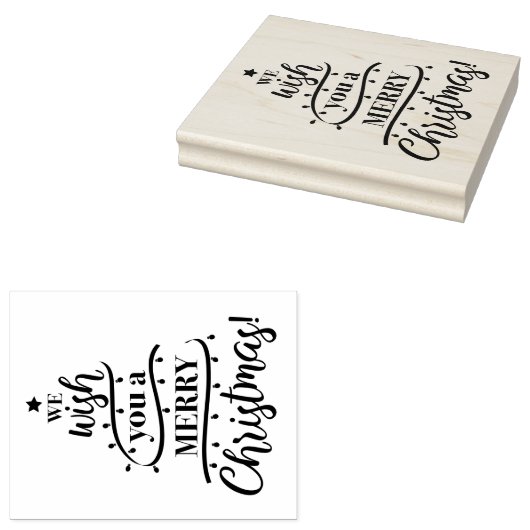 Wij wensen u een vrolijk kerstboomontwerp 	rubberstempel (Gestempeld)