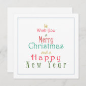 "Wij wensen u een vrolijk kerstfeest" Feestdagenkaart (Voorkant / Achterkant)