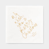 Wij wensen u een vrolijk kerstfeest folie servetten (Voorkant)