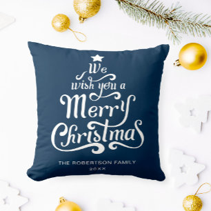 Wij wensen u een vrolijk kerstfeest gepersonalisee kussen