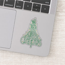 Wij wensen u een vrolijk kerstfeest, handbeletteri sticker