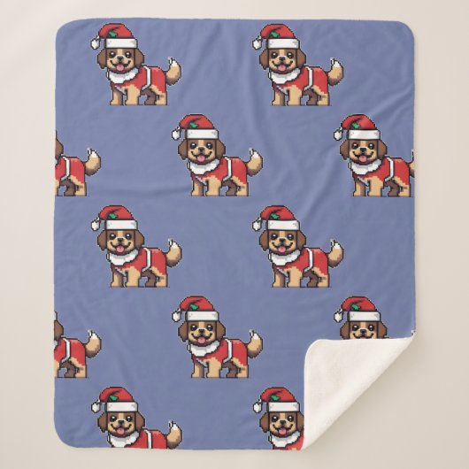 Wij wensen u een vrolijk kerstfeest met schattige sherpa deken (Voorkant)