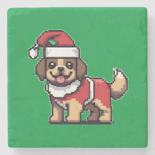 Wij wensen u een vrolijk kerstfeest met schattige stenen onderzetter