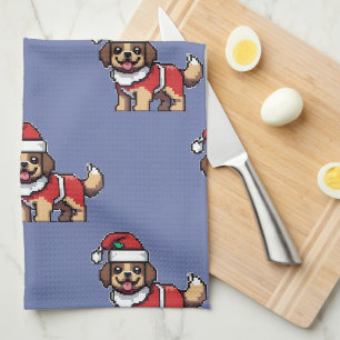 Wij wensen u een vrolijk kerstfeest met schattige theedoek