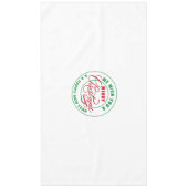 Wij wensen u een vrolijk kerstfeest rood en groen tafelkleed (Voorkant)