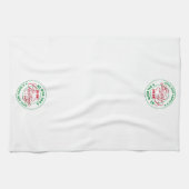 Wij wensen u een vrolijk kerstfeest rood en groen theedoek (Horizontaal)